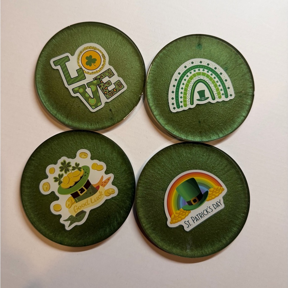 Custom Made St. Patrick’s Day Resin Coasters